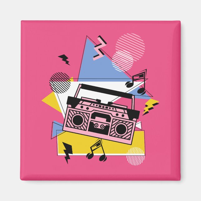 Utformning av Retro stil boombox Magnet (Framsidan)