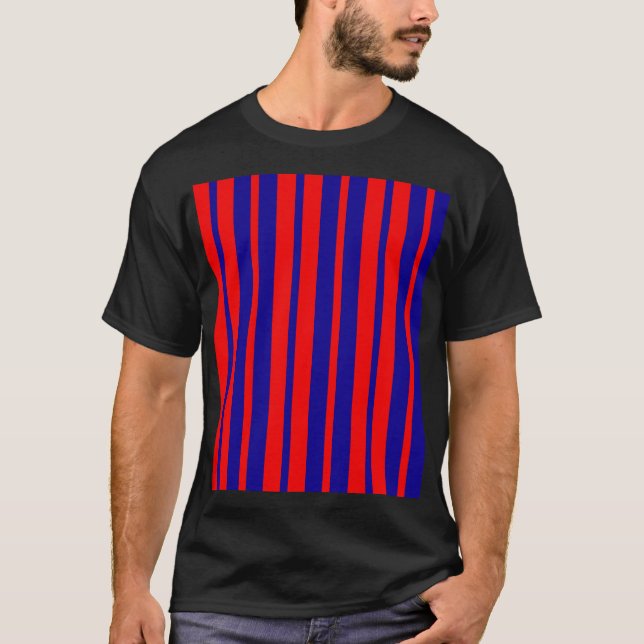 Utformning av röd och blå Rand T Shirt (Framsida)