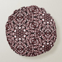 Utformning av Röda och svarta hjärtan i Dekorativ  Rund Kudde