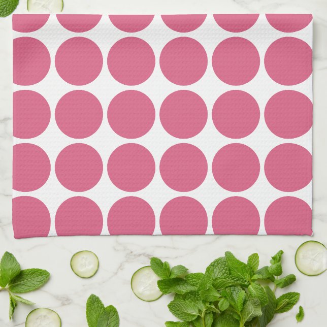 Utformning av  Rosa Färg Scandi Dots Mönster Kökshandduk (Vikta)