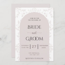 Utformning av rosa floration och guldfärgad ro tou inbjudningar