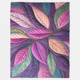 Utformning av Rosa för snabbblå Lila Löv Fleecefilt