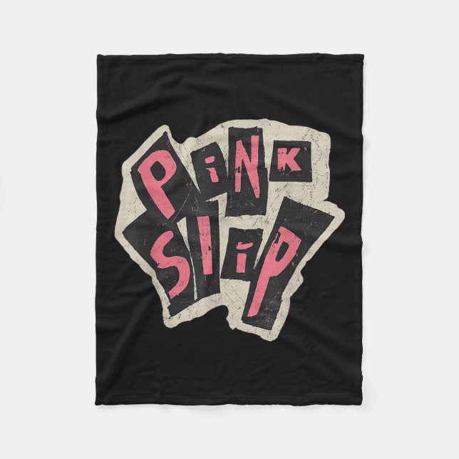 Utformning av rosa Slip Distress Grunge Typography Fleecefilt (Framsidan)