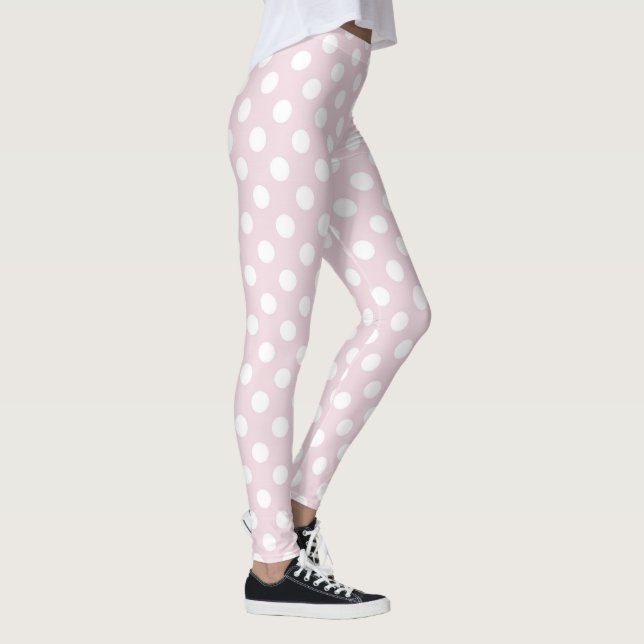Utformning av rosa, vit prick sexy mönster leggings (Höger)