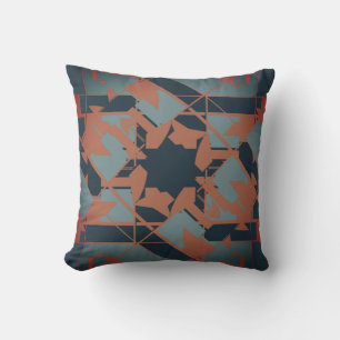 Utformning av Rust Slate Blue Navy Mediterranean B Kudde