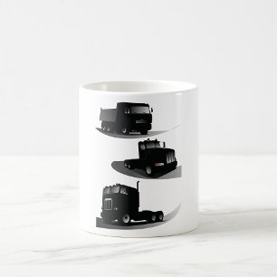 Utformning av Rustic Three Black Lastbilar Vintage Kaffemugg