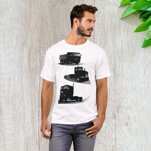 Utformning av Rustic Three Black Lastbilar Vintage T Shirt