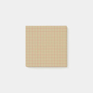 Utformning av rutnätsrutor för Beige Brown Checkat Post-it Block