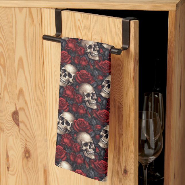 Utformning av Skull- och Ro-serien 10 Kökshandduk (Thirds Fold)