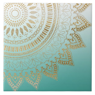 Utformning av söt hand plockade-stammen mandala el kakelplatta