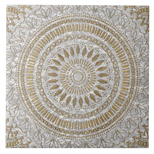 Utformning av stammandala från elegant hand plocka kakelplatta (Framsidan)