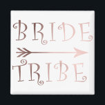 Utformning av stammen elegant faux ro guld magnet<br><div class="desc">Trendig- och snyggt-utformning som representerar faux ro guld "bride stam"-text och en pil. Du kan anpassa produkten genom att välja färg i bakgrunden.</div>