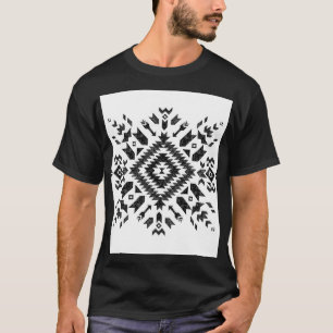 Utformning av stammen: Svartvit handritad T Shirt
