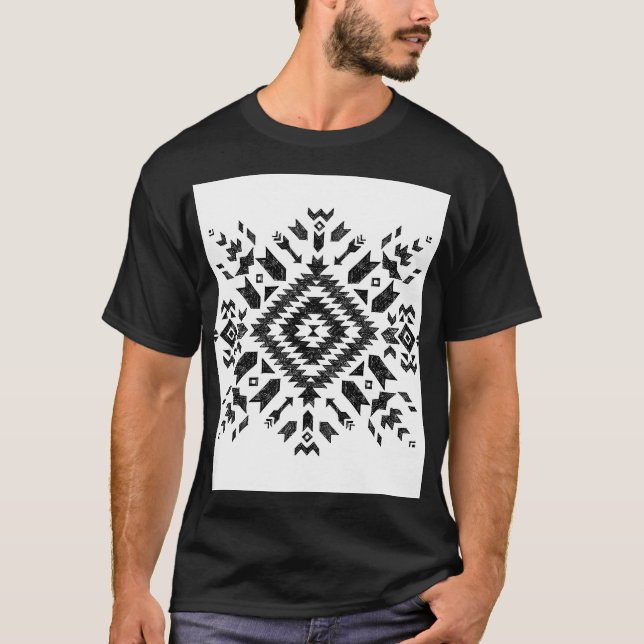 Utformning av stammen: Svartvit handritad T Shirt (Framsida)