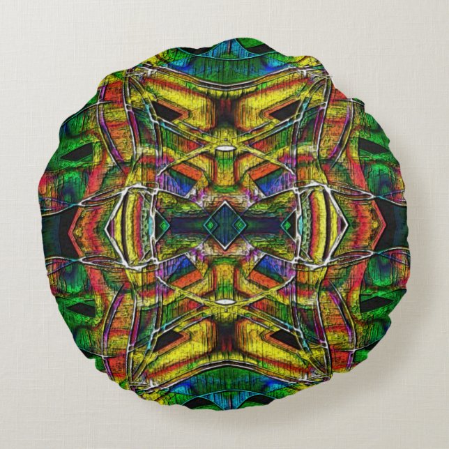 Utformning av stamstammar från stil, abstrakt, kar rund kudde (Baksidan)