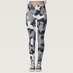 Utformning av svart, Grått och vit abstrakt mönste Leggings