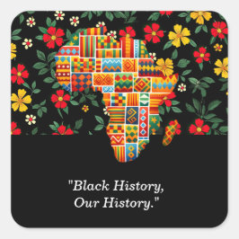 Utformning av svart historikmånad, Blommigt Fyrkantigt Klistermärke