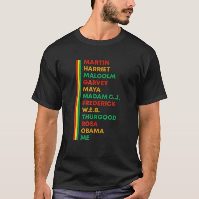 Utformning av svart historikmånad - utökad kraft F T Shirt (Framsida)