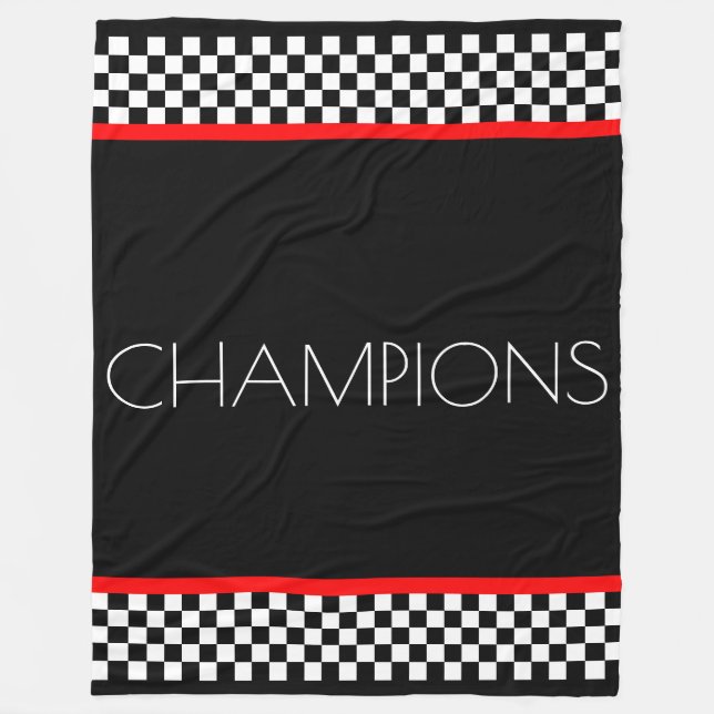 Utformning av svart och vit fetstil fleecefilt (Framsidan)