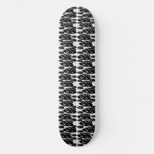 Utformning av svart och vitt Löv Mini Skateboard Bräda 18,5 Cm