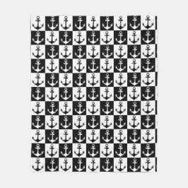 Utformning av svart vit kontrollankare Mönster Fleecefilt