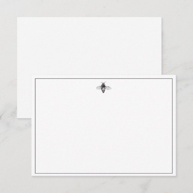 Utformning av svarta och vita bin inbjudningar (Fram/baksida)