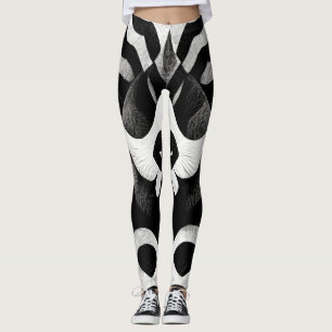 Utformning av svarta och vita djur i Mönster Leggings