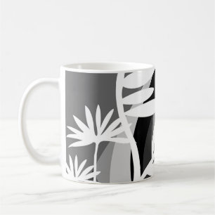 Utformning av svarta och vita växter kaffemugg
