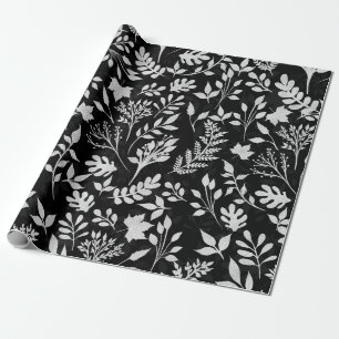 Utformning av svartvit elegant-M för Silver-Glitt Presentpapper