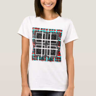 Utformning av svartvit och röd chic-grafik t-shirt