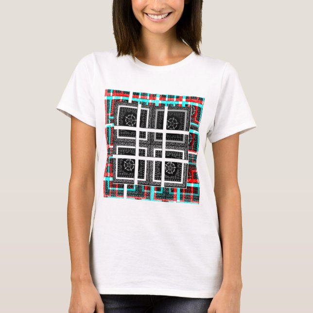 Utformning av svartvit och röd chic-grafik t-shirt (Framsida)