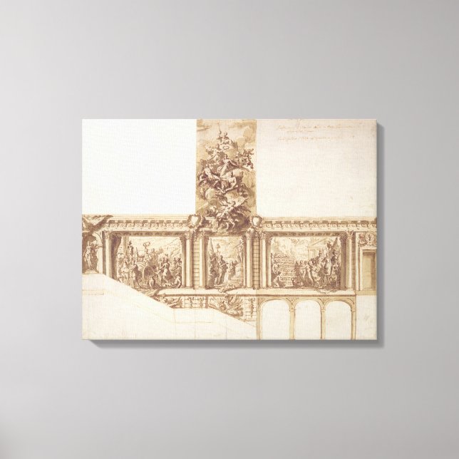 Utformning av takväggar och trapphus (penna, brunt canvastryck (Framsida)