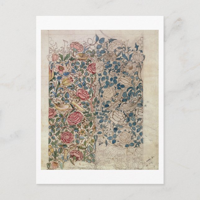 Utformning av tapet i Ro (blyertspenna och blyerts Vykort (Framsida)