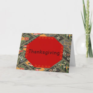 Utformning av thanksgiving i rött, Guld, svartvitt Helgkort