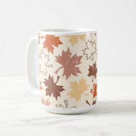 Utformning av thanksgivingar, naturligt löv på hös kaffemugg