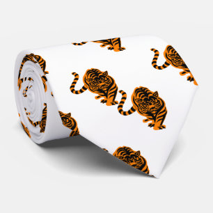 Utformning av tiger-Orange/svartvitt Slips