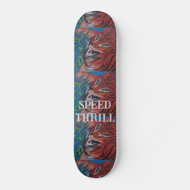 UTFORMNING AV TIGERSKATTESTYRKA AV PAULA REILLY MINI SKATEBOARD BRÄDA 18,5 CM (Framsida)