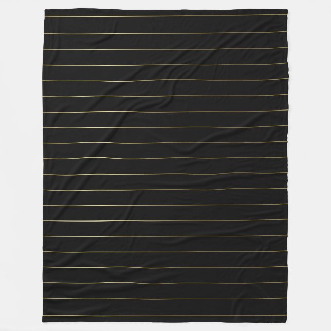 Utformning av trendig Black och Guld Stripe-Elegan Fleecefilt (Framsidan)