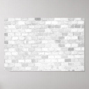 Utformning av trendiget Vit tegelvägg Poster