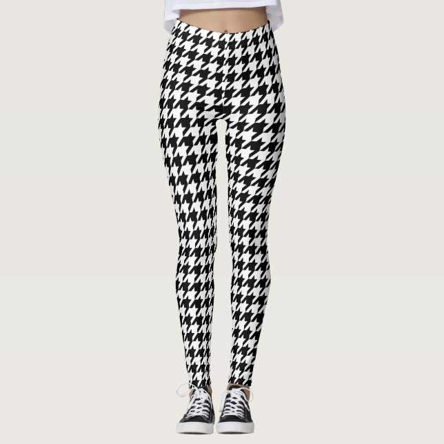 Utformning av typisk houndstooth mönster-kontroll leggings (Framsida)