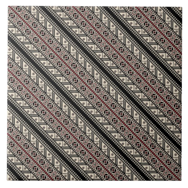 Utformning av ukrainskt mönster, dekorativ, ukrain kakelplatta (Framsidan)