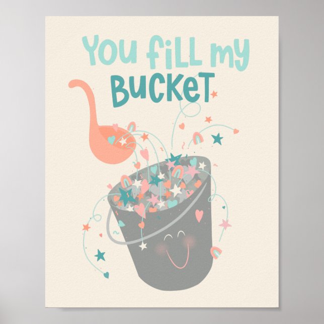 Utformning av Valentineser för Cute Bucket Filler Poster (Framsidan)