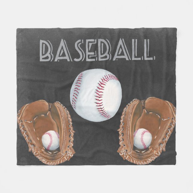 Utformning av Vintage Baseball Chalkboard Fleecefilt (Framsidan (Horisontell))