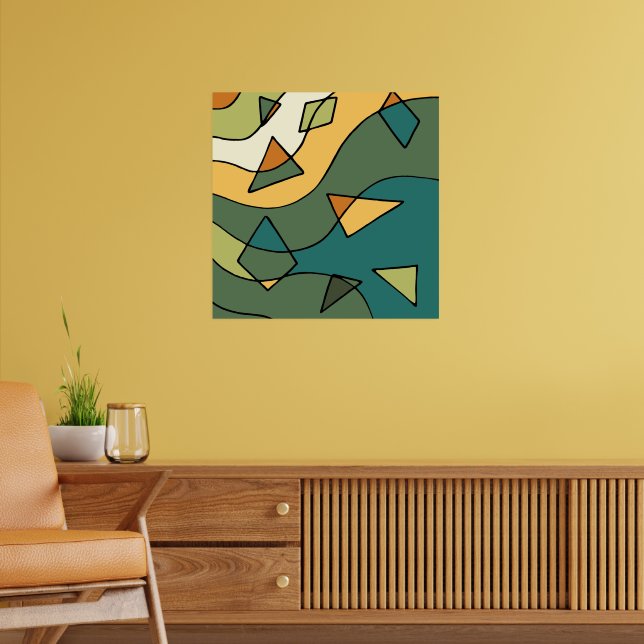 Utformning av vintagen Hand plockade abstrakt Poster (Vardagsrum 2)