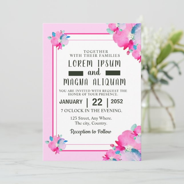 Utformning av visitkort för vattentorfärg i lyxbrö inbjudningar (Stående Fram)