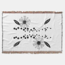 Utformning av vit och svart Blommigt