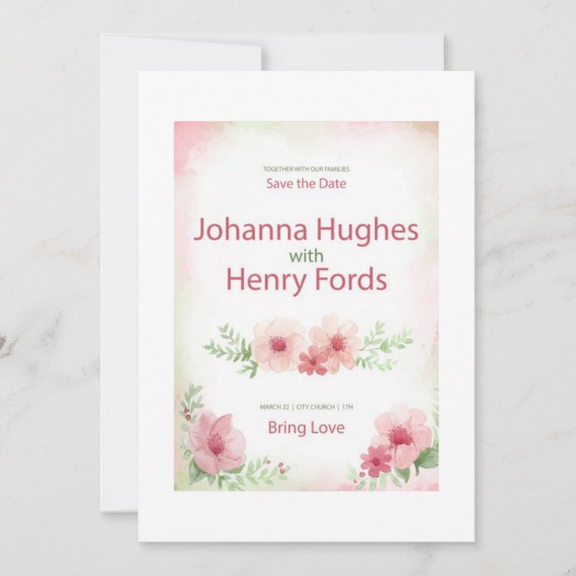 UTFORMNING AV WEDDING-KORT INBJUDNINGAR (Framsida)