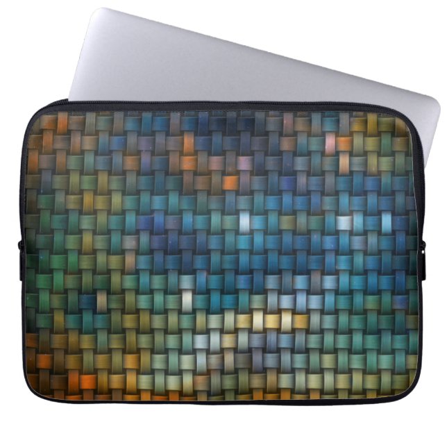 Utformning bestående av färgstarkt sammanflätat ra laptop fodral (Framsidan)