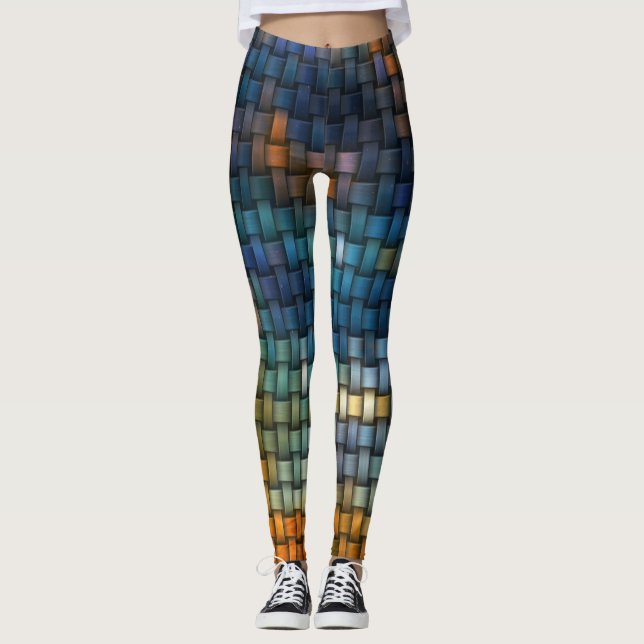 Utformning bestående av färgstarkt sammanflätat ra leggings (Framsida)