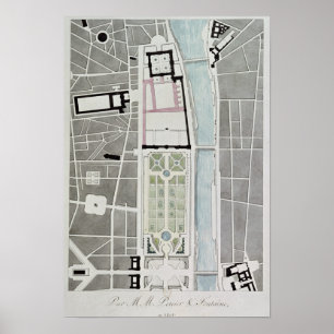 Utformning för att gå med tuilerierna till Louvre Poster